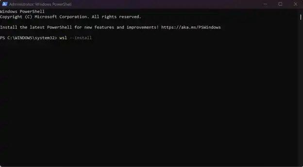 Quick Installation Method (Recommended) - Installing Windows Subsystem for Linux 2 on Windows 11