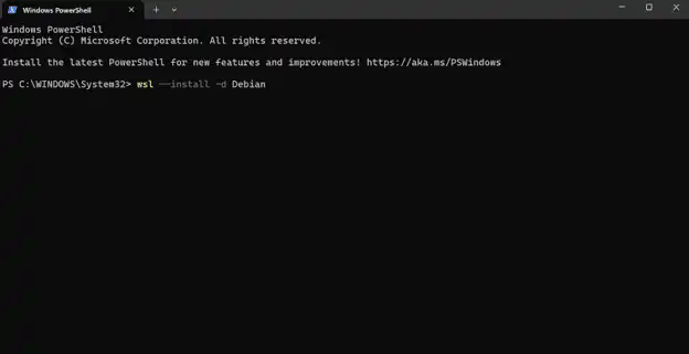 Installing a Different Distribution - Installing Windows Subsystem for Linux 2 on Windows 11