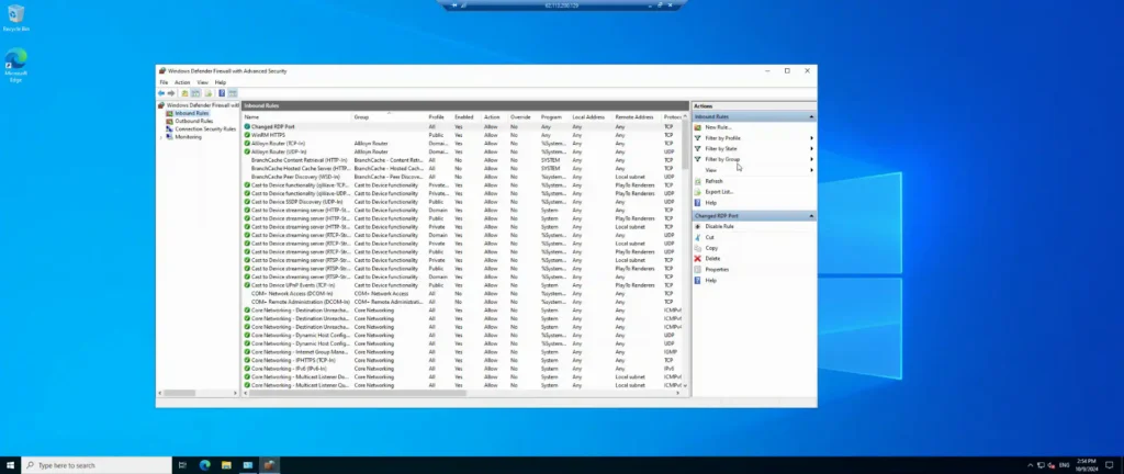 Step 11: Name and Finish the Firewall Rule - How to Change the RDP Port on Windows Server 2016/2019/2022
