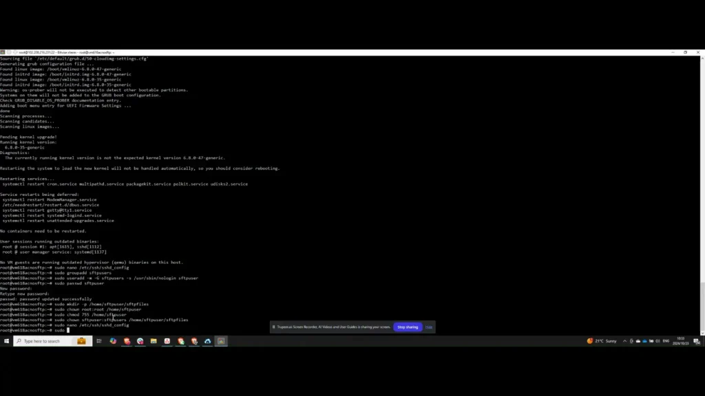 Step 10: Finalise Configuration - How to Set Up SFTP Server on Ubuntu 22.04
