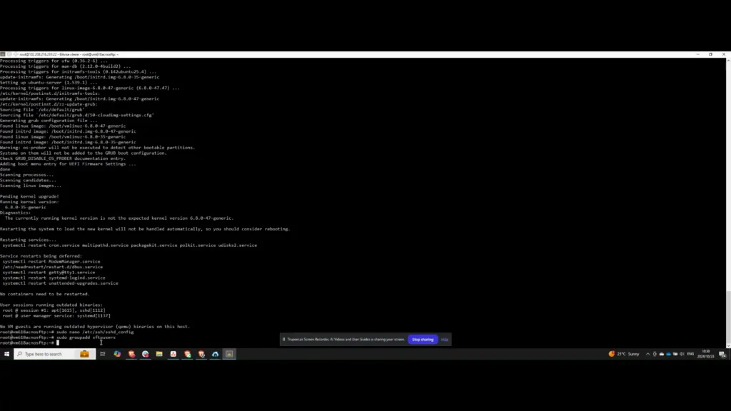 Step 3: Configure SSHD Settings - How to Set Up SFTP Server on Ubuntu 22.04