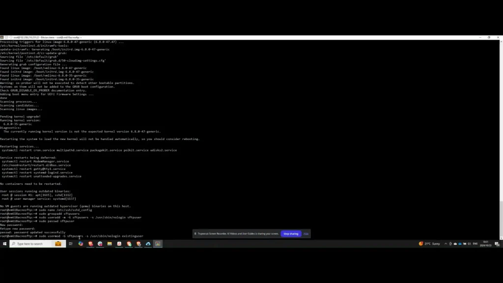 Step 5: Set User Password and Directory - How to Set Up SFTP Server on Ubuntu 22.04