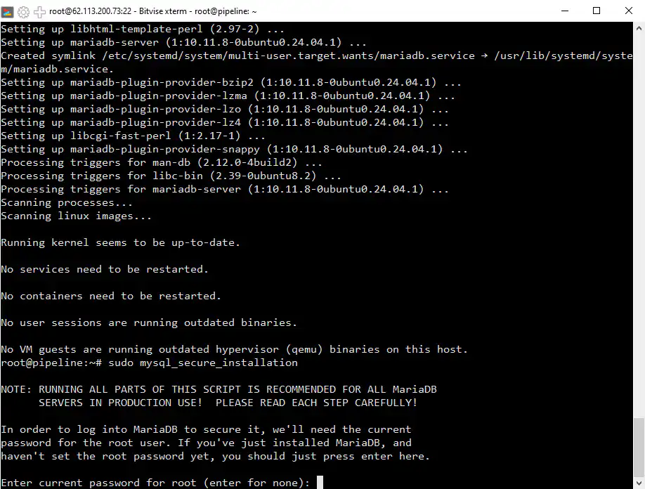 Step 5: Secure MariaDB Setup - Setting Up a CMS Web Development Environment on a VPS