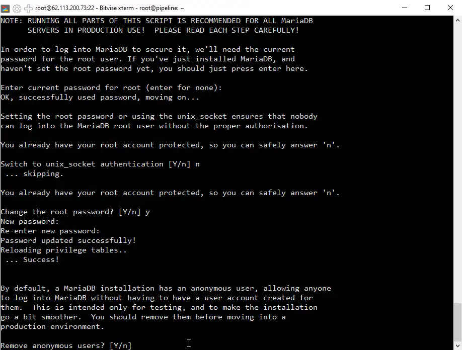 Step 6: Configure MariaDB Authentication & Password - Setting Up a CMS Web Development Environment on a VPS